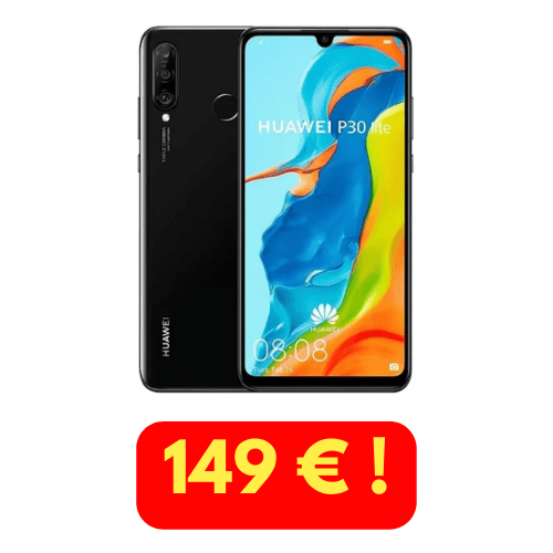 Huawei P30 Lite - Smartphone Android 6.15 128Go, Caméras 24MP+32MP
